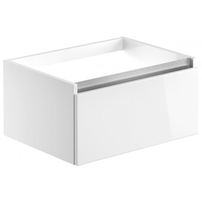 Plumb Warehouse Plumb Warehouse Senigallia 600mm 1 Drawer Wall Hung Basin Unit (No Top) - White Gloss